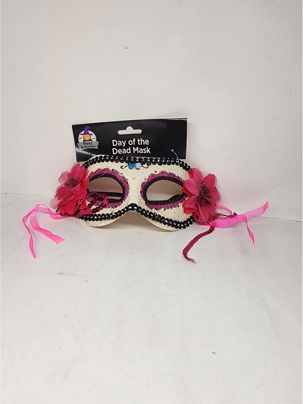 Day of the Dead/Masquerade Mask Venetian/Party/Mardi Gras/Costume White/Red NEW